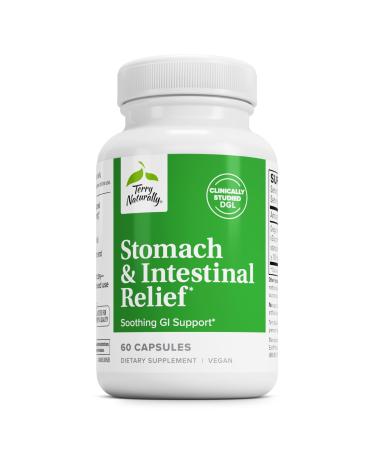 Terry Naturally Stomach & Intestinal Relief - Supplement to Aid Digestive Health & Intestinal Lining - Aids Against Occasional Digestive Discomfort to Soothe Stomach - 60 Capsules