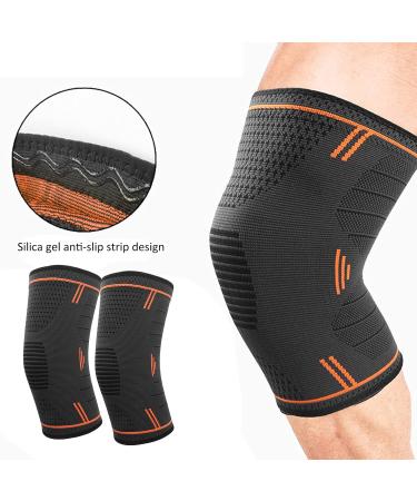 Knee Compression Sleeve & Sport Knee Brace All-Around Protection for Men | Outdoor Activity Orange - Buy Online on GoSupps.com