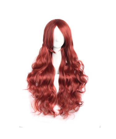 MapofBeauty 32" Long Hair Spiral Curly Cosplay Costume Wig (Orange Red)