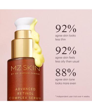 MZ SKIN Advanced Retinol Complex Serum 1.01 fl oz | Encapsulated Retinol Retinoid & Bakuchiol | Night Serum Targets Wrinkles Pores Texture & Uneven Tone - Buy Online on GoSupps.com