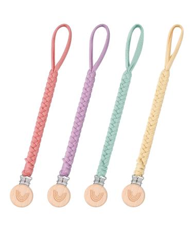 Cldy baby pacifier chain clip pacifier chain young pacifier chain girl pacifier chain fabric cup catcher drinking cup holder strap for strollers/baby carrier/car seat pacifier strap (4 pack) 4 pack 02