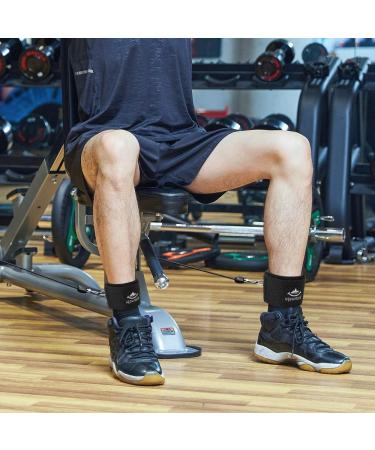 Vishusju Neoprene Ankle Wrist Cuffs with D-Ring for Cable Machines - Adjustable Glute Kickback Straps for Legs Exercise - Buy Online on GoSupps.com