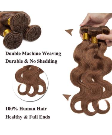 Sego Brazilian Human Hair Afro Bundles - 100% Unprocessed Body Wave Virgin Hair Extensions - 20 Light Brown Bundle - Buy Online on GoSupps.com