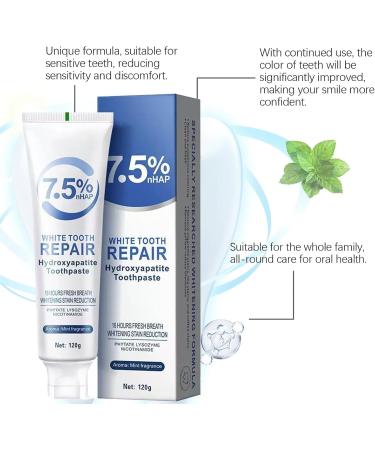 7.5% Hydroxyapatite Toothpaste for Enamel Protection & Tooth Strengthening Fluoride Free Formula Gentle Mint Flavor for Fresh Breath Daily Use 4.23oz - Buy Online on GoSupps.com