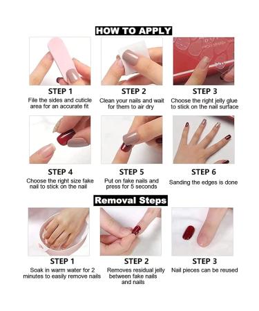 Runrayay 24pcs Press On Nails - Pink Midrings with Snake & Flame French Designs | Oval Nail Art for Women & Girls - Buy Online on GoSupps.com