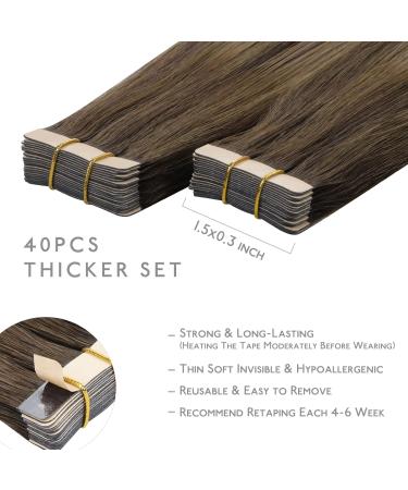 Buy If-of-Hearted Tape Hair Extensions 40PCs 60g - 25cm Balayage Chocolate Brown to Caramel Blonde Real Hair - Invisible Tape In Extensions - Buy Online on GoSupps.com