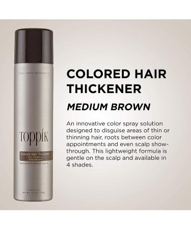 Toppik Colored Hair Thickener  Light Brown  5.1 OZ Medium Brown - Buy Online on GoSupps.com