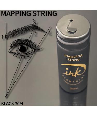 Ink Permanent Black Brow Mapping String - 2 x 100 Ft Bottles | Pre-Inked Mapping String for Permanent Makeup and Microblading | Brow Mapping Kit Supplies - Buy Online on GoSupps.com