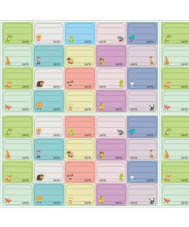 Bottle Date Waterproof Record Labels Removable Write On Baby Food and Bottle Date Name Product Labels for Day Care Designs Cute Stickers (Animal 560pcs)