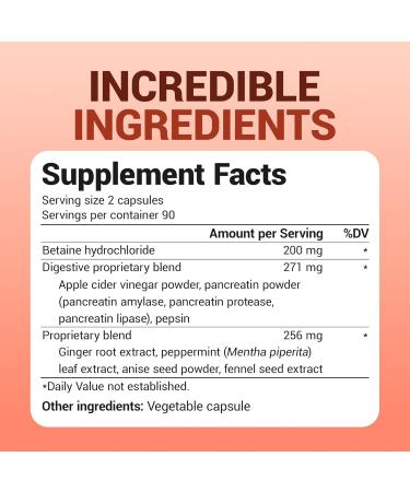 Dr. Berg Advanced Digestive Enzymes with Apple Cider Vinegar - Includes Digestive Health Ingredients Like Betaine Hydrochloride (HCI) Ginger Root & Peppermint Leaf - 180 Capsules - Buy Online on GoSupps.com