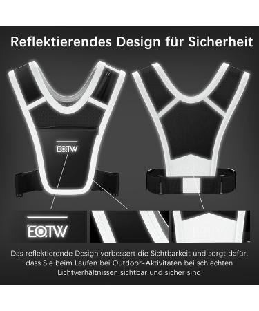 Reflective Running Vest for Men & Women | Adjustable Waterproof Smartphone Holder | Eotw Jogging Vest (Black) - Buy Online on GoSupps.com