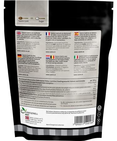 Sukrin Gold - Natural Brown 1:1 Sugar Substitute | Erythritol and Stevia Sweetener | Zero Calorie | Keto and Low Carb Diets | 500g (Pack of 1) - Buy Online on GoSupps.com