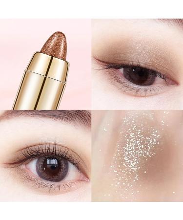 Eye Shadow Stick | 2 in 1 Glitter Shimmer Eye Shadow with Sponge Makeup Head Eye Shadow Stick Makeup Tool Glitter Cream Eye Shadow Pencil for Home Travel 03 - Buy Online on GoSupps.com