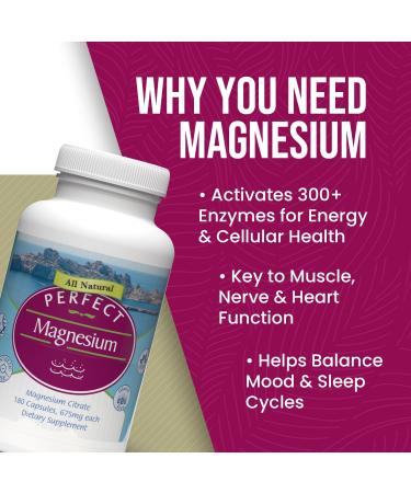 Perfect Magnesium Citrate - 180 Vegetable Capsules - Buy Online on GoSupps.com