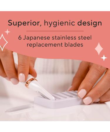 Buy Finishing Touch Flawless Dermaplane Glo - Sonic Lighted Exfoliator & Razor for Facial Hair Removal | 6 Replacement Heads | International Shipping Available - Buy Online on GoSupps.com