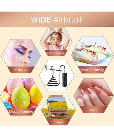 Cordless Airbrush Kit with Compressor | Handheld Mini Air Brush Gun Set - Portable 32PSI High Pressure for Painting, Tattoo, Nail Art, Makeup, Cake, Barber Black - Buy Online on GoSupps.com