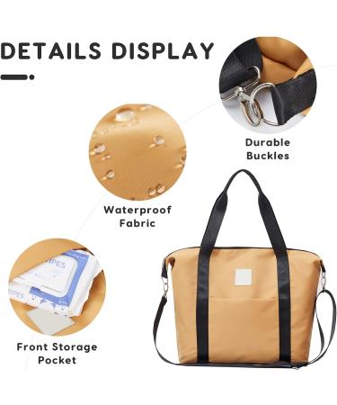 SONARIN Large Capacity Waterproof Baby Nappy Changing Tote Bag - Stylish Satchel Messenger Bag with Stroller Straps & Changing Mat Yellow - Buy Online on GoSupps.com