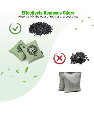 LEPO Bamboo Air Purifying Bags 8 Pack - Natural Activated Charcoal Odor Absorber for Shoes, Cars, and Home - Buy Online on GoSupps.com