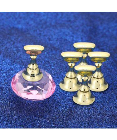 Nail Tip Exercise Stand - Pink Crystal Base Nail Holder for False Tips | Nail Art Display & Manicure Stand - Buy Online on GoSupps.com