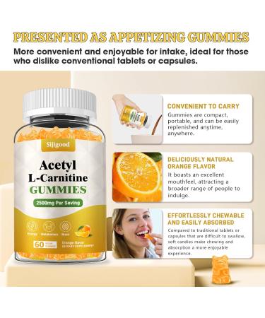 2 Pack Acetyl L-Carnitine Supplement Natural Nutrition Supplement for Boost Energy Immunity Vegan Orange Flavor 120 Count Orange 60 Count (Pack of 2) - Buy Online on GoSupps.com