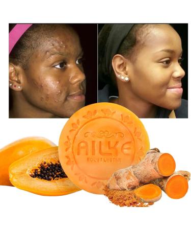 AILKE BOOST LUSTER AILKE Power Whitening Turmeric & Papaya Soap Bar Gentle Clean Skin Reduce Dark Spots Acne Unclogs Pores for Face Body and All Skin Types 200g Pack of 5 - Buy Online on GoSupps.com