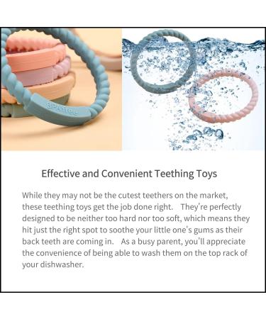 Baeymonkay BPA-Free Silicone Teething Rings - 3-Pack Teething Toys for Babies 6-12 Months - Baby Teething Relief in Blue, Green, and Sand - Buy Online on GoSupps.com