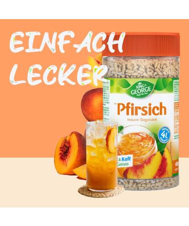 KING GEORGE - Peach Instant Tea Drink - 12 x 400g - Peach Flavoured Instant Tea Drink - A Hot and Cold Treat - Buy Online on GoSupps.com