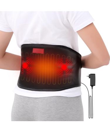 Heating Pad with Massager  Heating Pad for Back Pain Relief with Strap (Up to 55) for Cramps and Menstrual with 3 Heat Settings  9 Vibration Modes  Auto-Off  for Low Back  Abdominal  Waist 8 x 40 Inch