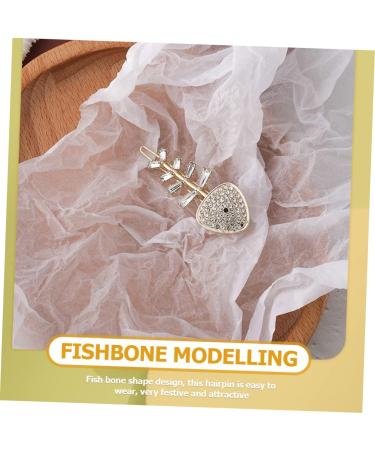 minkissy Fishbone Hairpin Rhinestone Hair Clip Metal Hair Barrettes Hair Accessory for Girls Hair Accessories Girls Hair Accessory Girls Hairpin Alloy Fashion Duckbill Clip Miss Golden - Buy Online on GoSupps.com