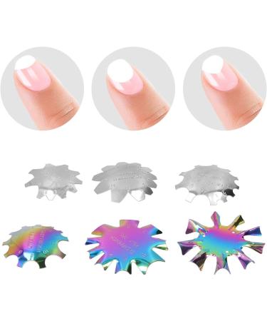 6-Piece Stainless Steel French Nail Art Edge Trimmer Set | Colorful DIY Nail Templates & Supplies for Perfect Lines - Buy Online on GoSupps.com