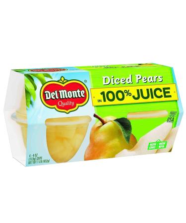 Del Monte Diced Bartlett Pears 4 oz (Pack of 4) - Fresh and Convenient Fruit Snack - Buy Online on GoSupps.com