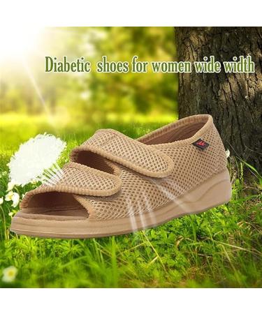 Shop Women's Wide Diabetic Sandals - Non-Slip Adjustable Cozy Footwear for Swollen Feet & Plantar Fasciitis | Size 7 Black - Buy Online on GoSupps.com