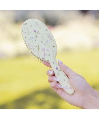 Framar No More Tangles Hairbrush - Detangle Hair Brush for Women, Men & Children - Wet Detangler for Curly Hair - Floral Yellow - Buy Online on GoSupps.com