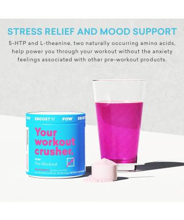 EBOOST POW Natural Pre-Workout - Blue Raspberry - Performance & Joint Mobility Support - Energy & Focus - Men & Women - Non-GMO & Gluten-Free - 20 Servings - Buy Online on GoSupps.com