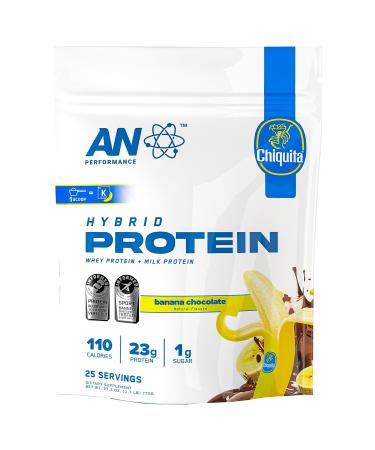 AN Performance Whey Protein Powder | Chiquita Banana Chocolate | 23g Protein, 1g Sugar, 100% Whey | Gluten-Free, Low Carb, Low Fat | Keto Friendly | Essential Amino Acids for Muscles | 25 Servings