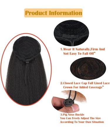 Ponytail Extensions 22 Inch Long Afro Yaki Straight Ponytail Extension for Black Women Natural Kinky Srtaight Drawstring Ponytail Clip In Synthetic Ponytail Hair Pieces for Women(Color:1BT51P) 22inches 1BT51P - Buy Online on GoSupps.com
