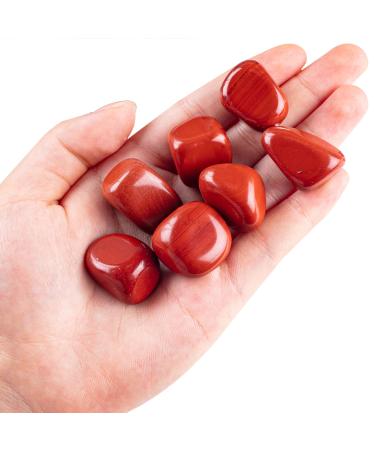 7PCS Tumbled Crystals Stones Polished Red Jasper for Wicca Reiki Chakra Healing Energy Balancing Beginners
