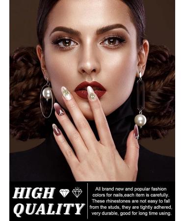 EBANKU 48 PCS Luxury 3D Nail Rhinestones - Shiny Diamond Metal Jewels for Nail Decorations - Buy Online on GoSupps.com