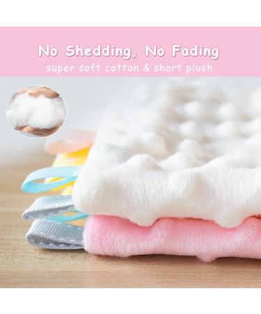 Upalupa Baby Stuffed Animal Security Blanket - Textured Tags Sensory Teether Toy - Soft Plush Taggy Blanket - Pink Bunny Lovey for Newborns - Buy Online on GoSupps.com