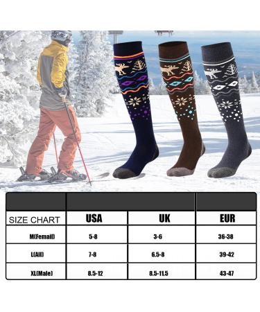 Buy Fayhijun Merino Ski Socks for Men Women & Children - Warm Breathable Performance Sports Socks for Winter Skiing & Snowboarding (Couple Pack Size 39-42 Dark) - Buy Online on GoSupps.com