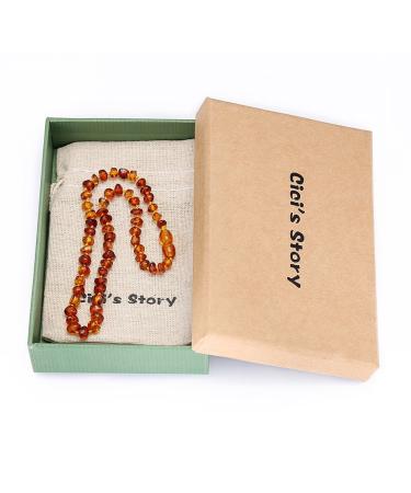 Cognac Amber Necklace - 100% Certified Baltic Amber (11 Inches) - Buy Online on GoSupps.com