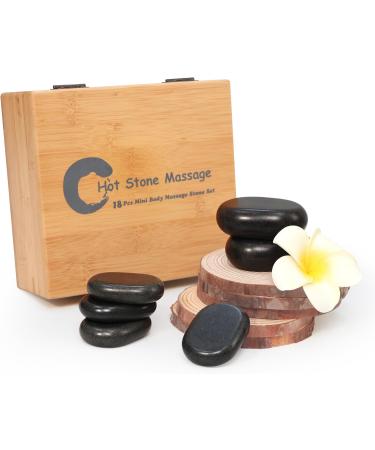 Master Massage Hot Stone Set - 18 Premium Massage Stones in Decorative Bamboo Box for Relaxation & Therapy - Buy Online on GoSupps.com