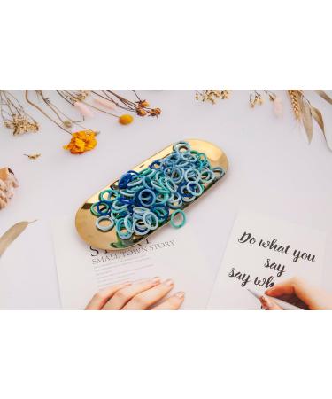100 Pcs Mini Colorful Elastic Hair Ties for Girls - 10 Colors Toddler Ponytail Holders (Gradient Blue) - Buy Online on GoSupps.com