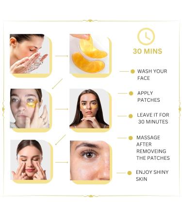 30 Pairs 24K Gold Under Eye Patches | Collagen Gel Masks for Dark Circles & Puffiness Treatment - Buy Online on GoSupps.com