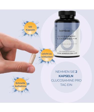 Bamboo Labs Glucosamine Joint Capsules with Chondroitin MSM & Boswellia | 120 Anti-Inflammatory Capsules for Joint Pain Relief - Buy Online on GoSupps.com