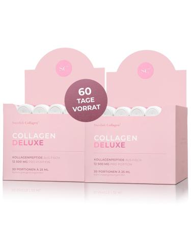 Collages Deluxe 30 Shots x 2 I 8 weeks bundle I 12500 mg marine collagen (type I & III) I hyaluronic acid biotin vitamin C i sugar -free - 8 weeks supply 30 shots x 2