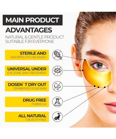 Ardisle 20 Pairs Crystal Collagen 24K Gold Under Eye Gel Pads - Anti-Aging Facial Mask for Wrinkle Reduction | Shop Internationally - Buy Online on GoSupps.com