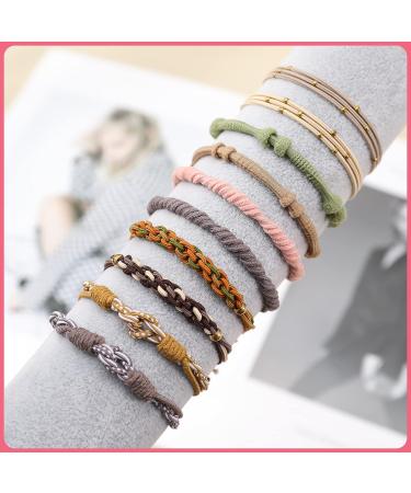 FRIUSATE 20 Pcs Boho Hair Ties | Morandi Hair Bands for Women | 5 Bracelet Styles | 10 Colors | No Damage Hair Elastics Band - Buy Online on GoSupps.com