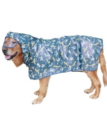 Hykiee raincoat dog waterproof dog coat rain adjustable breathable rain jacket dog dog hundred coat with a hooded collar hole and abdominal protection for small medium -sized large dogs (L green) L green green