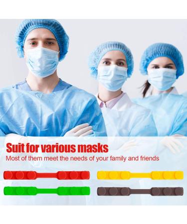 Adjustable Silicone Mask Extender Hooks - Pack of 12 Anti-Tightening Ear Grip Accessories in Black, Rose Red, Green, Purple - Buy Online on GoSupps.com